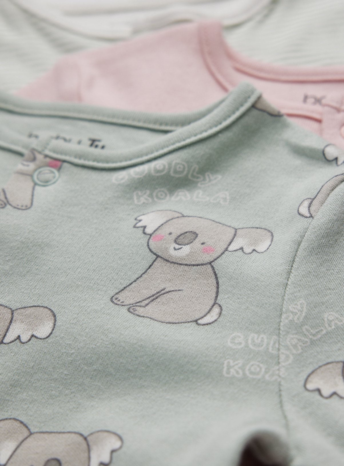 Koala & Stripe Print Sleepsuits 3 Pack 3-6 months - Image 2 thumbnail